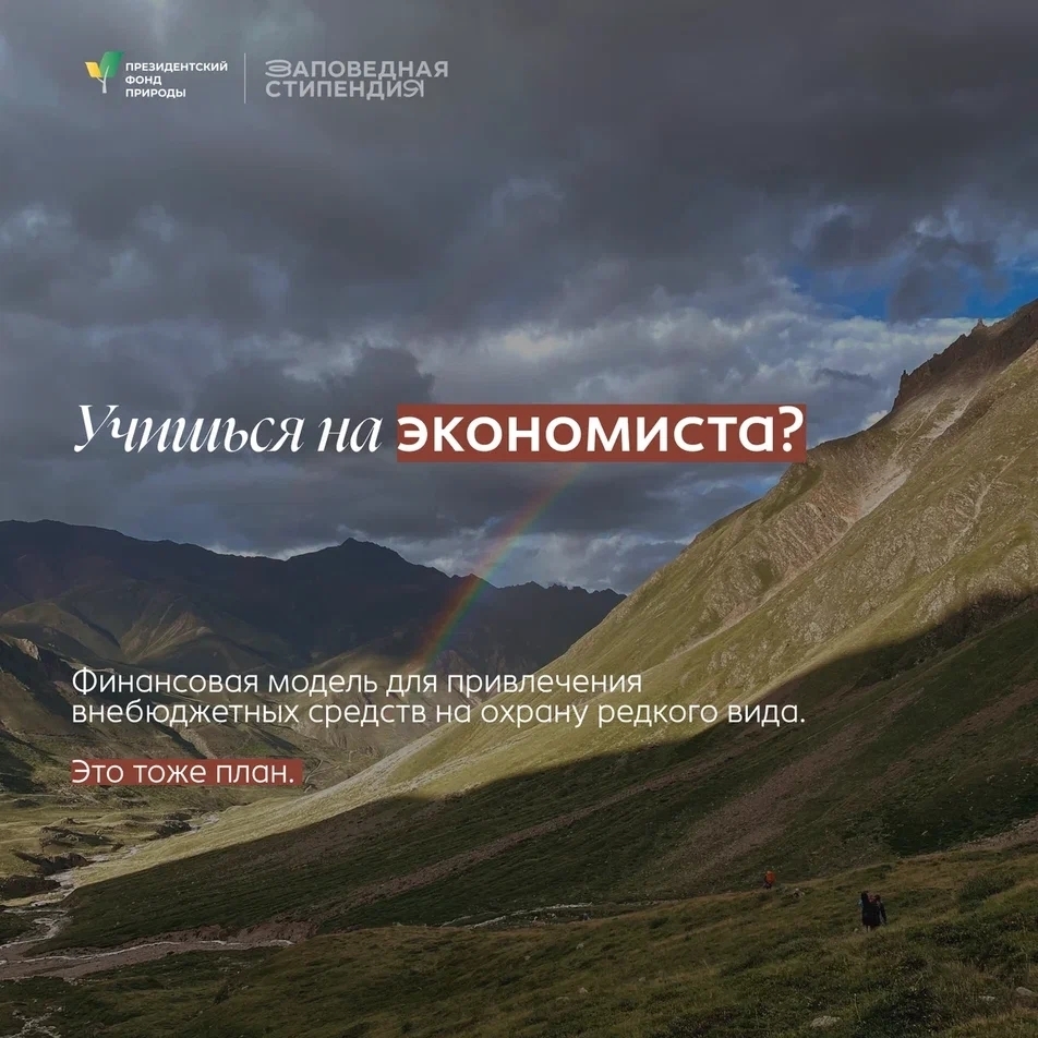 Стипендия Президентского фонда природы для студентов, заинтересованных в охране окружающей среды