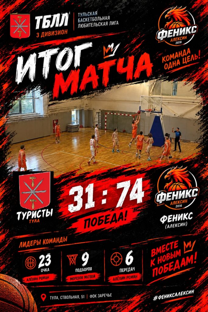 Уверенное начало сезона для баскетбольного клуба «Феникс» из Алексина