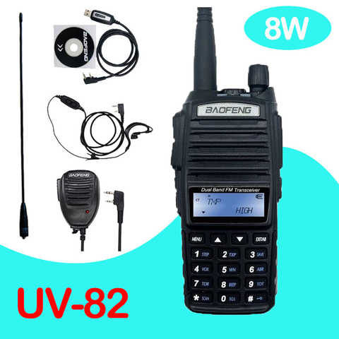 Vhf uhf Walkie Talkie uv 82 Baofeng UV82 8W Ham радио приемопередатчик сканер радио станции двухдиапазонный любительский для охоты 1000008355925