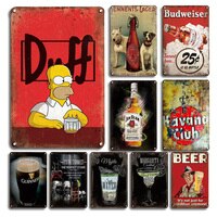Жестяной плакат для виски, коктейля, пива, винтажный декор для бара, столовой, ретро жестяной металлический знак, персонализированный Настенный декор 10000420401931