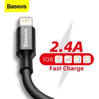 USB-кабель Baseus для iPhone 13 11 Pro XS Max XR X 8 7 6s Plus 5s SE, быстрая зарядка, кабель для передачи данных и телефона для iPad, провод, шнур 1005001265844535
