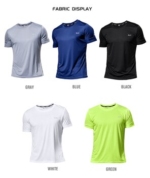 Многоцветная быстросохнущая спортивная футболка с коротким рукавом, Джерси для тренажерного зала, футболка для фитнеса, тренировочная футболка для бега, Мужская дышащая спортивная одежда 1005001269551203