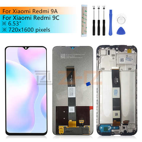 ЖК-дисплей с дигитайзером в сборе и рамкой для Xiaomi Redmi 9A/ 9C, запасные части для дисплея Redmi 9A, 6,53 дюйма 1005001271298682
