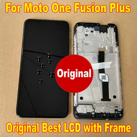 Оригинальный Новый ЖК-дисплей сенсорный экран дигитайзер в сборе стеклянный датчик + рамка для телефона Pantalla для Motorola Moto One Fusion Plus 1005001281310415