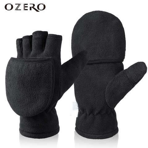 Осенне-зимние перчатки OZERO, теплые лыжные перчатки-трансформеры с пальцами, ветрозащитные велосипедные перчатки, флисовые теплые перчатки для мужчин и женщин 1005001284853096