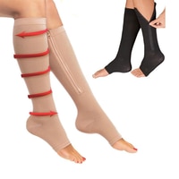 Носки компрессионные женские на молнии, облегающие чулки для сжигания жира, для сна, для предотвращения варикозного расширения вен, для красивых ног 1005001296295893