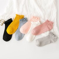 высокие носки женские харадзюку корейский стиль японский стиль длинные хлопок Носки с оборками, милые японские женские хлопковые носки, женские носки 1005001303494836