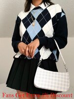 Вязаный свитер в английском стиле с геометрическим узором, женский, осенний, теплый, винтажный пуловер с длинным рукавом, джемперы, 2020 1005001315447811