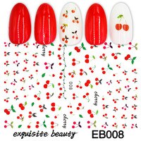 3D-Наклейки для ногтей, летняя модная наклейка с милыми фруктами, вишней, дизайнерские украшения для ногтей, аксессуары для маникюра из фольги 1005001316667456