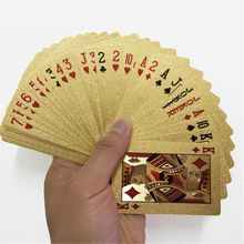 Пластиковые покерные игральные карты, набор волшебных карт из фольги 24 К золота, водонепроницаемая Подарочная коллекция, настольная игра 1005001322920598