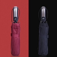 Складной зонт-автомат для женщин и мужчин, большие ветронепроницаемые автоматические зонты от дождя с покрытием черного цвета 10К 1005001323040611