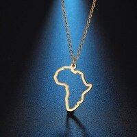 My Shape Ожерелье с подвеской в виде Африканской карты для женщин и мужчин, ожерелье золотого цвета из нержавеющей стали Южной Африки, чокер, Подарочная бижутерия в африканском стиле 1005001333504531