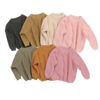 Осень-зима, свитеры для маленьких мальчиков и девочек, теплые плотные мягкие однотонные вязаные топы с длинным рукавом, свитеры, верхняя одежда 1005001343023506