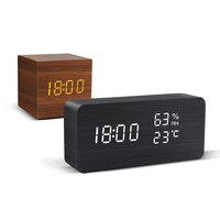 Электронные настольные часы, светодиодный Деревянный Будильник, голосовое управление, питание от USB/AAA 1005001345997608