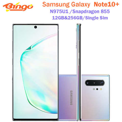 Samsung Galaxy Note10 + Note10 Pro N975U1 note 10 plus мобильный телефон Snapdragon 855 Octa Core 6,8 дюйма Тройная камера 12 Гб и 256 ГБ NFC 1005001352300849