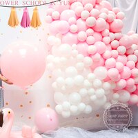 Круглые латексные воздушные шары розового и белого цветов, украшение для детского дня рождения на годовщину, свадьбу, праздник для будущей мамы, детская игрушка 1005001367246459