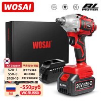 Гайковерт ударный WOSAI MT, 20 в, с литий-ионным аккумулятором беспроводной ключ 1005001379814750