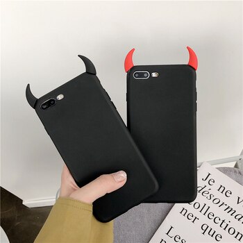 Мягкие силиконовые черные чехлы для Redmi Note 3 4 4x5 5A 6 7 8 Pro Xiaomi Mi CC9 SE A3 Lite F1 Красный Дьявол Рога демон Угол ТПУ чехол 1005001381417399