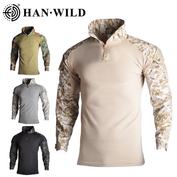 Армейская тактическая рубашка с подкладкой, мужские рубашки, военная боевая рубашка, длинная рубашка для охоты, камуфляжные рубашки, футболки для пейнтбола 8XL 1005001382669338