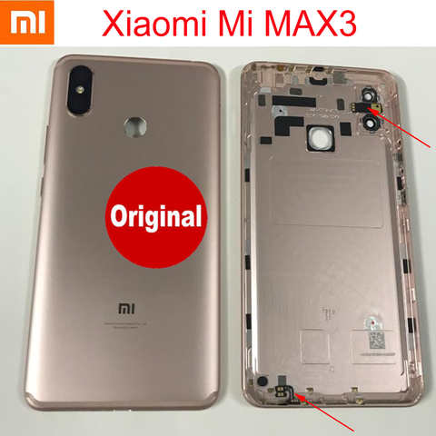 Оригинальная крышка батарейного отсека для Xiaomi Mi MAX 3, задняя крышка корпуса MAX3, Крышка корпуса с кнопками питания и вспышкой для объектива камеры 1005001395579186