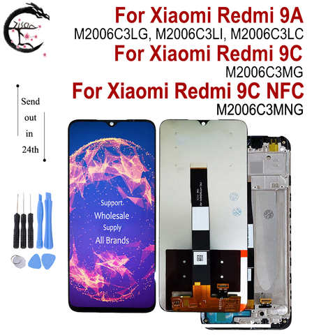 ЖК-дисплей с рамкой для Xiaomi Redmi 9A 9C NFC LCD M2006C3LG дисплей M2006C3MG сенсорный дигитайзер в сборе, экран Redmi9A 6,53 дюйма 1005001398903005