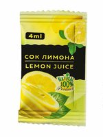 Порционный сок лимона в саше-пакетиках, 100шт по 4мл 1005001408508138