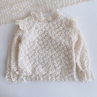 Осенняя однотонная блузка с длинными рукавами для маленьких девочек, От 6 месяцев до 6 лет 1005001409067182