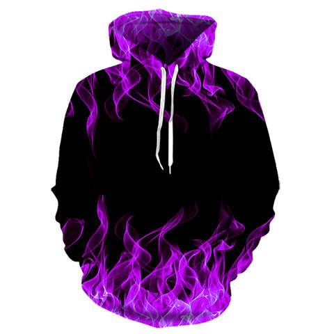 Новинка 2020, красочная фиолетовая толстовка с пламенем, 3D свитшот для мужчин и женщин, забавное осенне-зимнее пальто с капюшоном, Мужская одежда, куртка, худи 1005001411679382