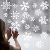 1 лист Счастливого Рождества снежинка снеговик Наклейка на окно Рождественская Наклейка на стену s детская комната наклейки на стену 1005001412871842