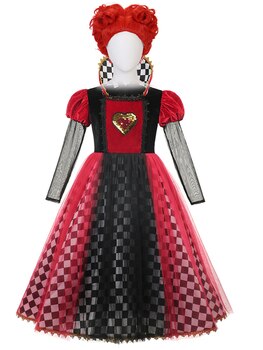 Красная Королева сердец платье принцессы Алиса в стране чудес Косплей маскарадное платье Delux вечерние НКА для девочек Хэллоуин Карнавал косплей костюм 1005001417867403