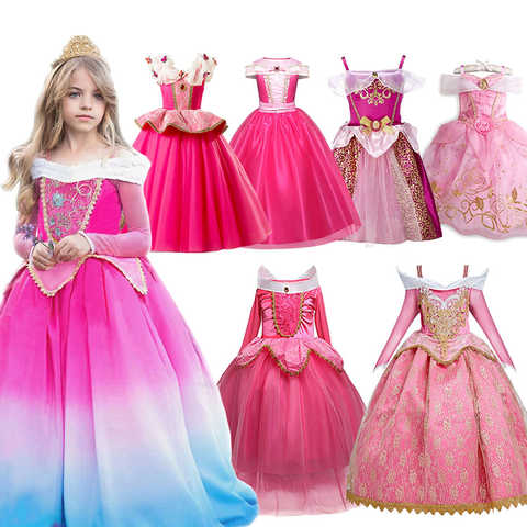Нарядный роскошный костюм принцессы Спящей красавицы на Хэллоуин для девочек детское красное многослойное бальное платье на Рождество 1005001420021463