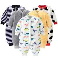 Весенне-зимняя одежда для новорожденных, куртка для маленьких девочек, комбинезон для мальчиков, мягкий фланелевый детский комбинезон, одежда для малышей 0-18 месяцев 1005001422865638