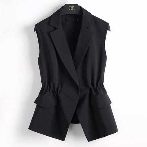 M-3XL, новинка, OL, Модный женский костюм, жилет, короткий стиль, эластичная резинка на талии, тонкий, элегантный, офисный, большой размер, женские топы, черные, Белые куртки 1005001429715418