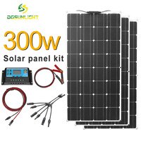 Солнечная панель 200 Вт, 300 Вт, с регулятором 12 В, для дома, улицы, кемпинга 1005001429937026