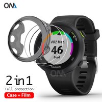 2 + 1 защитный чехол + Защитная пленка для экрана для Garmin forerunner 45 45S watch, Мягкий защитный чехол из ТПУ, оболочка, закаленное стекло, пленка 1005001432092164