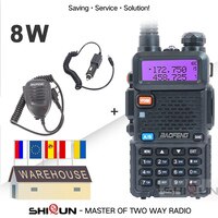 Портативная рация Baofeng UV-5R 8 Вт или 5 Вт высокой мощности 8 Вт мощная рация большой радиус действия 10 км VHF/UHF Двухдиапазонная рация pofung UV 5R FM 1005001441210337