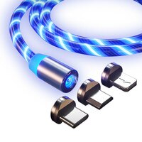 Магнитный кабель Micro USB/Type-C, 1 м, со светодиодной подсветкой, для быстрой зарядки телефонов Huawei, Samsung, Android 1005001448099647