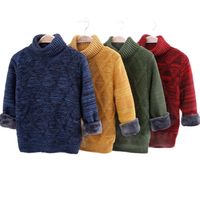 Пуловер для мальчиков и девочек, хлопковый, с бархатной подкладкой, теплый, свободный, зимняя Осенняя вязаная 1005001448752588