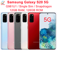 Оригинальный сотовый телефон Samsung Galaxy S20, 5G G981U1, 6,2 дюйма ПЗУ, 128 ГБ ОЗУ, 12 Гб ПЗУ, Snapdragon 865, NFC, тройная тыловая камера, Восьмиядерный процессор Octa Core 1005001453541361