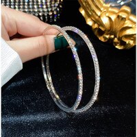 Серьги-кольца женские FYUAN, с большими круглыми кристаллами, геометрические Стразы 1005001463908179