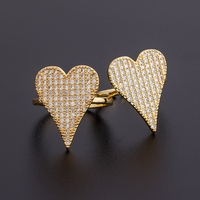 Женское кольцо с сердцем Nidin, 6 видов, подвеска золотого цвета, из меди и циркона, регулируемое ювелирное изделие для свадебной вечеринки 1005001464978931