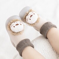 Детские носки, обувь для зимы, толстая хлопковая обувь в виде животных, милые детские напольные туфли, нескользящая обувь для первых шагов, искусственные рождественские подарки 1005001472036764