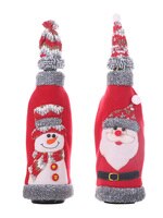Рождественский чехол для винных бутылок, праздничный чехол для бутылки шампанского с Санта-Клаусом, красное Рождественское украшение для стола для дома 1005001474888127