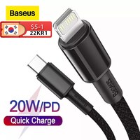 Baseus PD 20 Вт USB C кабель для iPhone 13 12 Pro Max Быстрая зарядка для iPhone USB C кабель USB Type C кабель для передачи данных USB зарядное устройство 1005001487191981