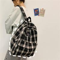 Модный холщовый женский рюкзак в клетку, школьные ранцы для девочек-подростков, вместительные водонепроницаемые дорожные мешки 1005001487655855