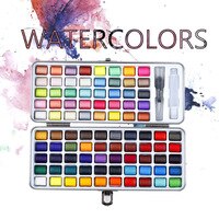 Набор акварельных красок с неоновыми блестками, 50/72/90 цветов, набор акварельных красок, товары для рукоделия 1005001496727755