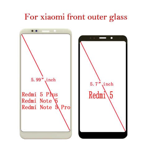 Переднее внешнее стекло для Xiaomi Redmi 5, Redmi 5 Plus, Redmi Note 5, Redmi Note 5 Pro, сенсорный экран, ЖК-дисплей, замена стекла 1005001540605412