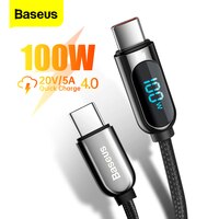 USB-кабель Baseus со светодиодным дисплеем и поддержкой быстрой зарядки, 5 А 1005001551880673