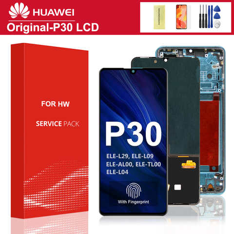 6,1 "Оригинальный SUPER AMOLED для HUAWEI P30, ЖК-дисплей, ELE-L29 ELE-L09, ЖК-дисплей с сенсорным экраном, дигитайзер, дисплей для Huawei P30 1005001556009227