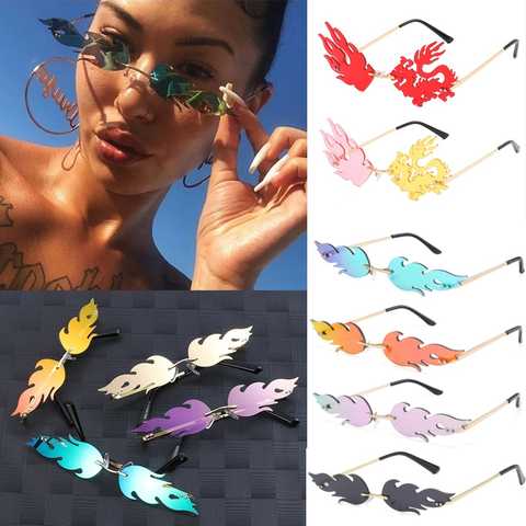 Солнцезащитные очки «кошачий глаз» женские, роскошные винтажные брендовые дизайнерские солнечные очки без оправы с бликами, узкие линзы, UV400 1005001567077393